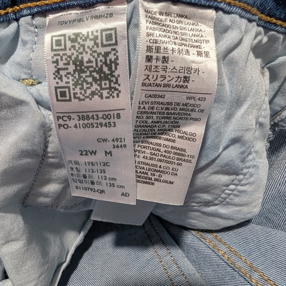 NWT Levi's Ribcage Straight Ankle Denim Jeans in Size 22W - Picture 14 of 15